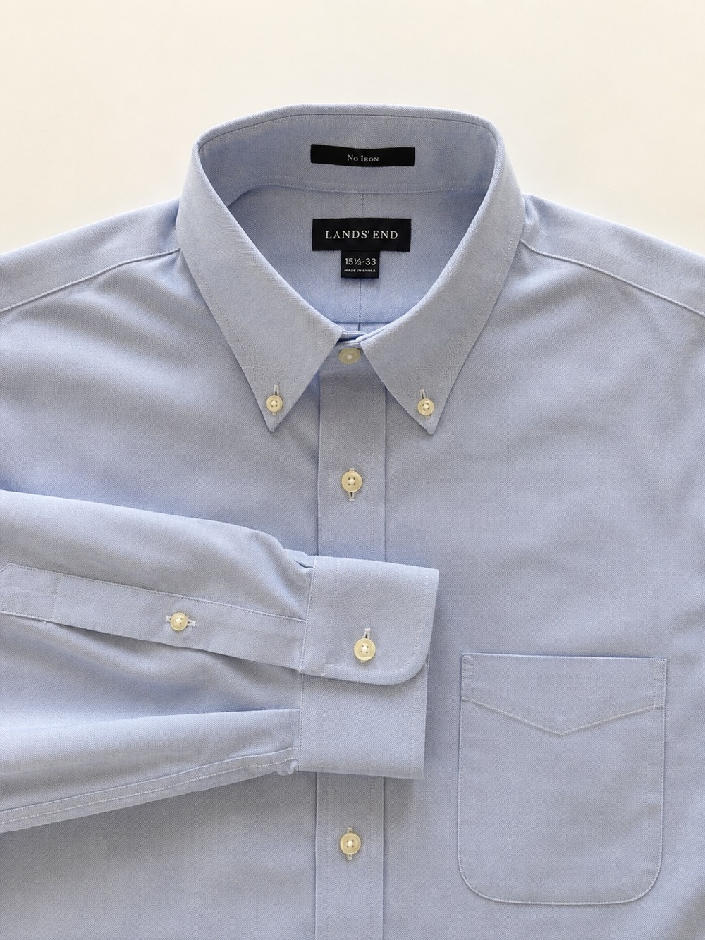Lands’ End No Iron Oxford Button-Down Shirt | Men’s 15.5 x 33 Classic Fit - Picture 1 of 11